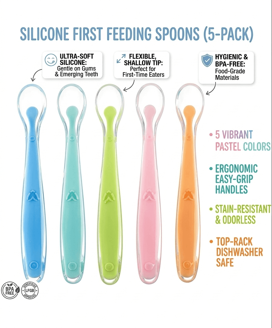 Silicone feeding spoon