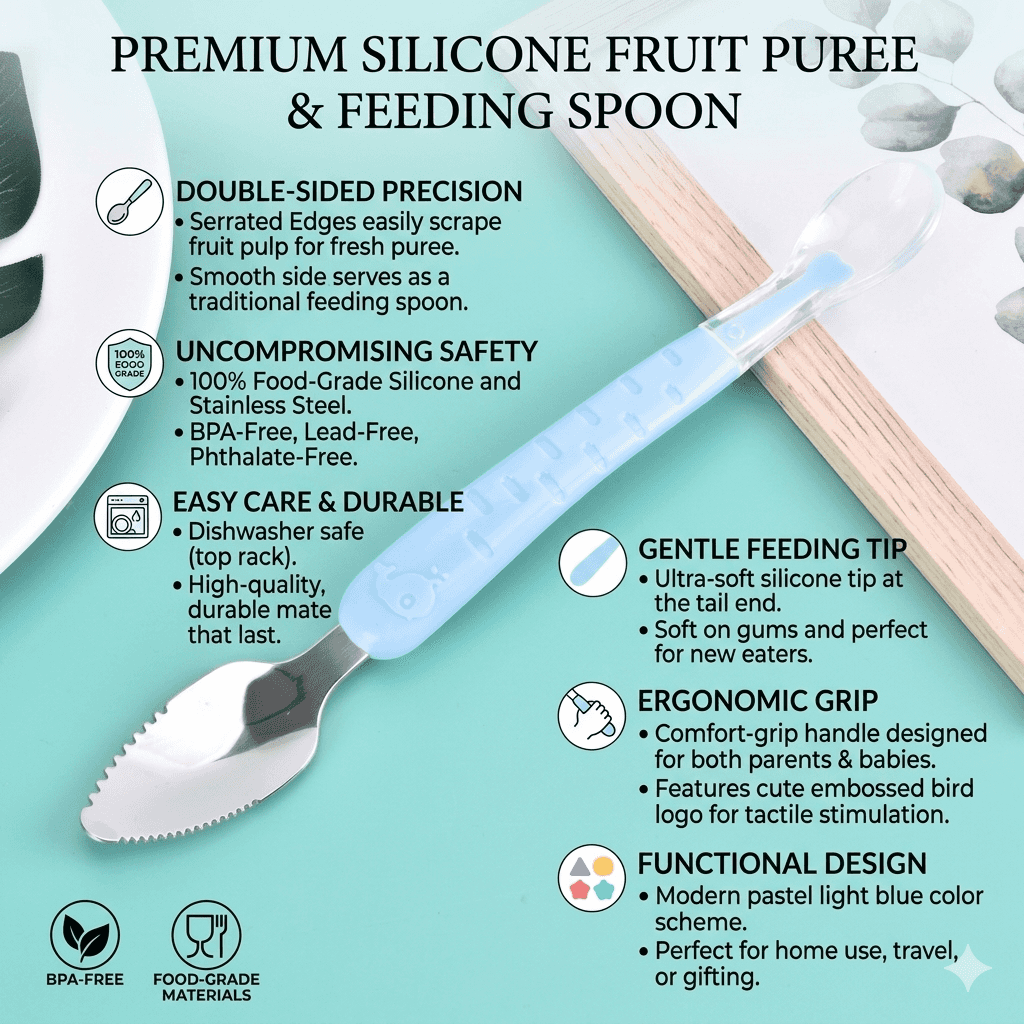 2 in 1 feeding spoon | premium silicone