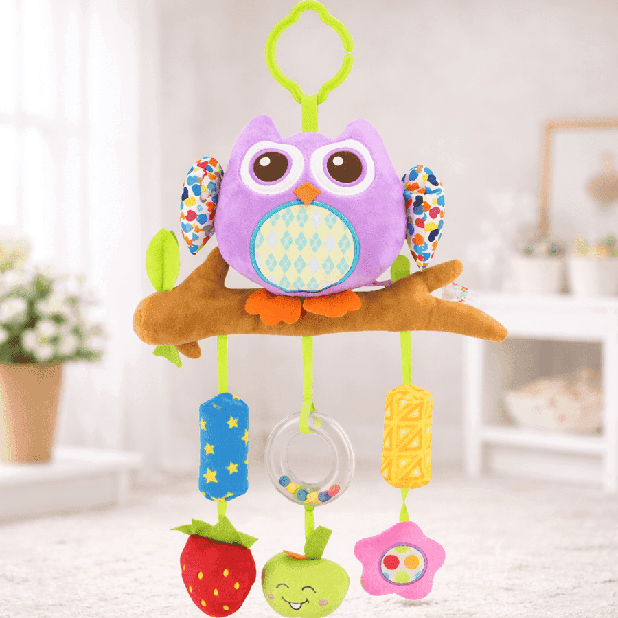 Imp Baby Hanging Musical Activity Toy Owl | Crib Stroller Hanging Toy with Rattles